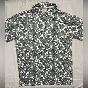 PUMA Golf TPC Sawgrass Floral Polo Shirt Men’s L Gray White